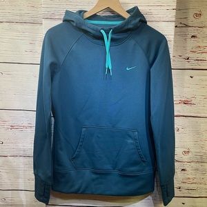 Nike Women's Therma-Fit Teal Sweatshirt with Thumb Holes - size S